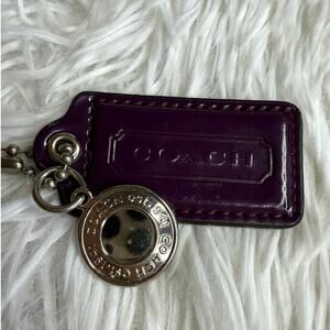 2" COACH Purple Set Fob Bag Charm Hang tag Hangtag